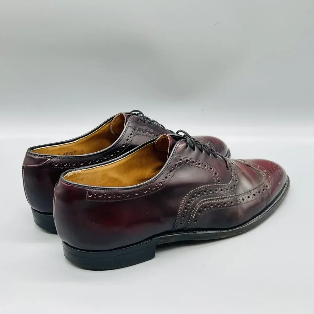 Johnston & Murphy Shoes Men 9.5 Brown Leather Executive Collection Wingtip Dress